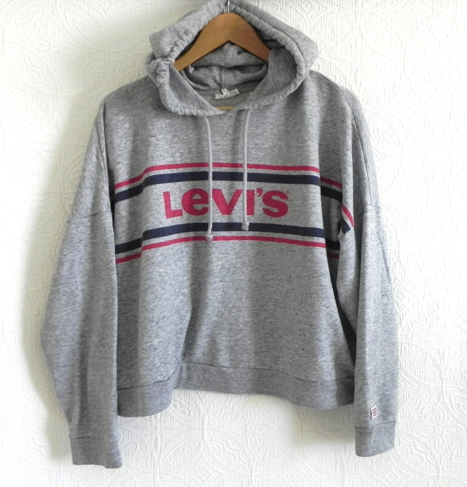 Levi's Semi-Cropped Hoodie Pullover Long Sleeve Graphic OVERSIZED XL