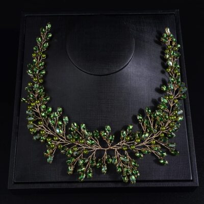 Crystal Bridal Headpiece Wedding Headband for Brides Pearl Hair Vine Rhinesto...