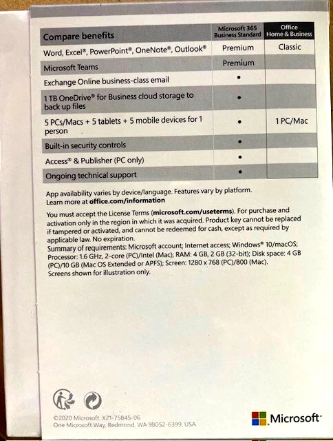 Microsoft Office Home and Business 2019 1 User PC/Mac (T5D-03341) - Image 2 of 3