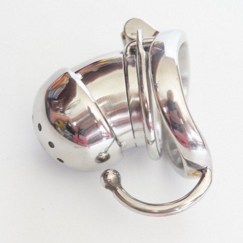 Stainless Steel Male Chastity Device Metal Cage Men Locking Belt Hook Ring - Picture 14 of 35