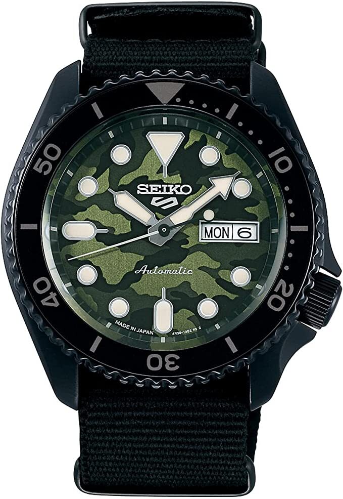 SEIKO 5 Sports カモフラージュ SBSA173 Seiko 5 Sport SBSA173 Automatic Mechanical Camouflage Green Dial