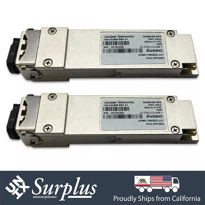 LOT of 2 Juniper 40GBase Transceiver Module QSFP+ SR4 MPO QFX AFBR-79EQDZ 850nm