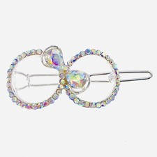 USA WOMENS Vintage Bow Hair Clip Hairpin Rhinestone Crystal Elegant silver Z11