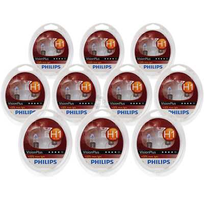 10x Philips Vision Plus +50% Set 2x H1 12V 55W P145s