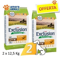 2 SäCke - Exclusion Hund Mediterranean Adult Mittel Breed Mit Huhn 12,5 Kg