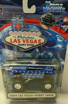 2004 LAS VEGAS HOBBY SHOW FORD F-150 MONSTER TRUCK BLUE MUSCLE MACHINES DIECAST