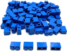 Lego 100 New Blue Bricks Building Blocks 1 x 2 Stud Parts