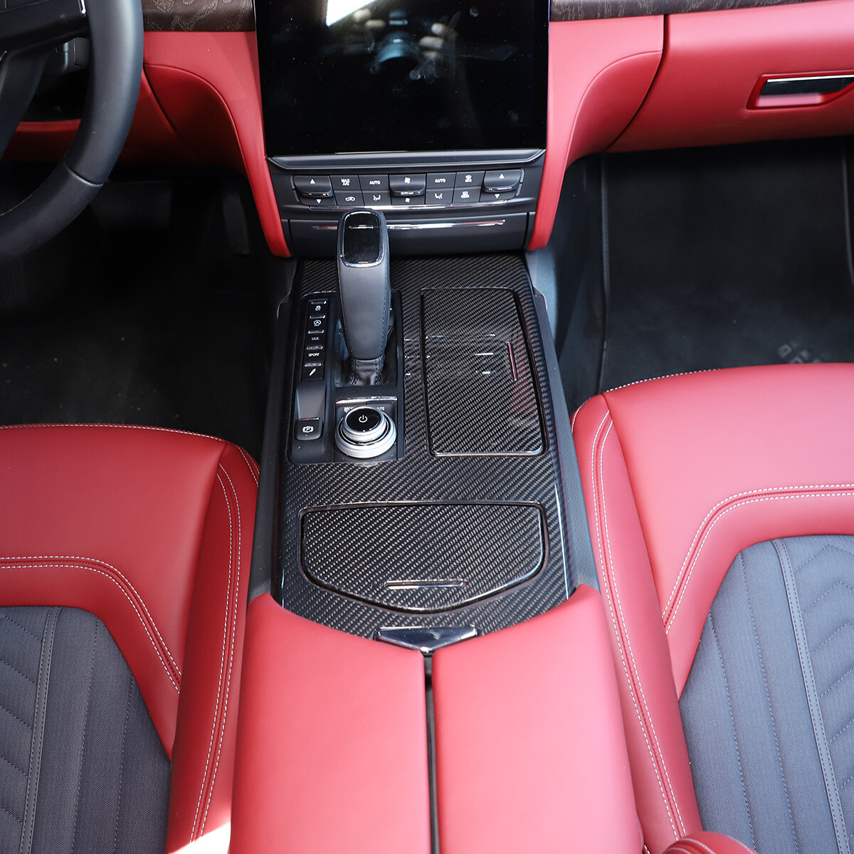 For Maserati Ghibli 2014-2016 Dry Carbon Fiber Center Control Panel Cover Trim