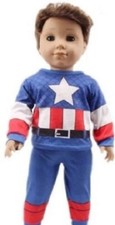 Nightwear, Superhero, Blue  Red Superhero Inspired Apparel, for 18" Dolls