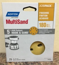 Norton 04058 Hook & Sand 5 in. 180 Grit Fine A290 Sanding Disc 25 Pk
