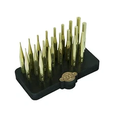 Grace USA - Brass Punch Set with Bench Block (20-Piece) - Gunsmithing - Brass...
