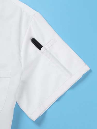 Adult T-Shirts Unisex Chef Coat With Pockets Jacket Restaurant Blouse Canteen - Picture 38 of 47