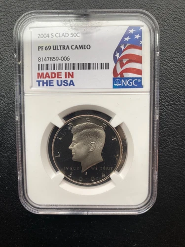 2004 S NGC PF69 KENNEDY CLAD HALF DOLLAR ULTRA CAMEO MADE IN THE USA HOLDER