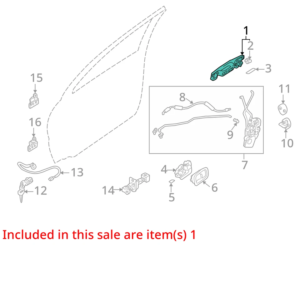 Manija de puerta exterior delantera izquierda usada se adapta a: Mitsubishi Endeavor 2011 montaje doo Foto 3 de 4