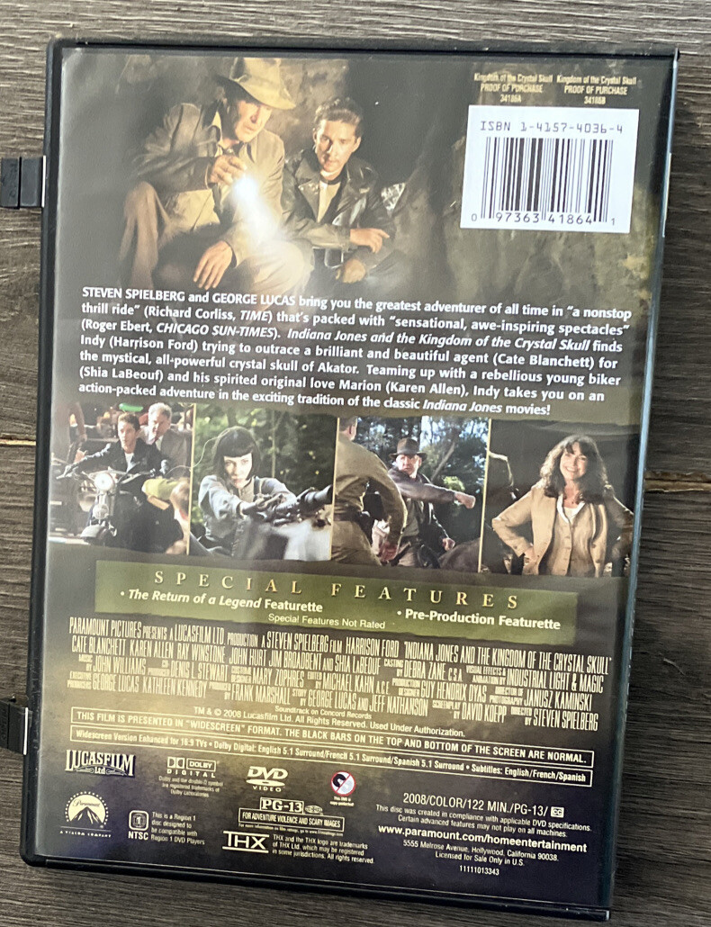 DVD(K) Indiana Jones and the Kingdom of the Crystal Skull Single