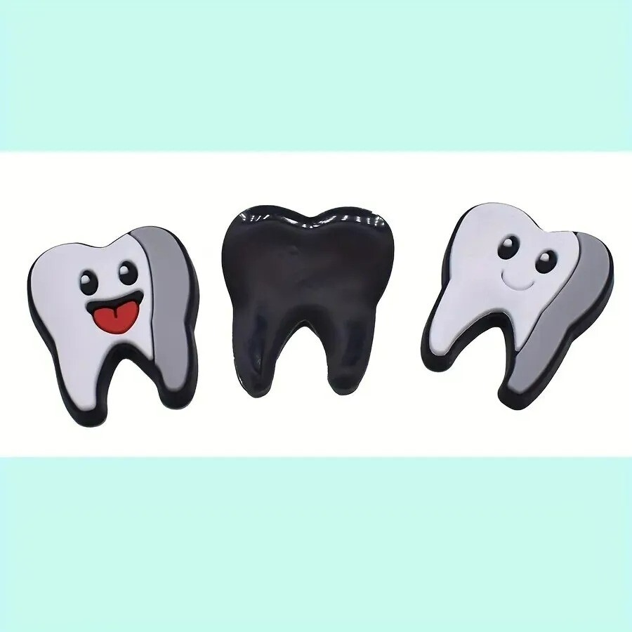 23pcs Croc Shoe Charms Jibbitz Set Lot Bundle Cartoon Funny Teeth Tooth