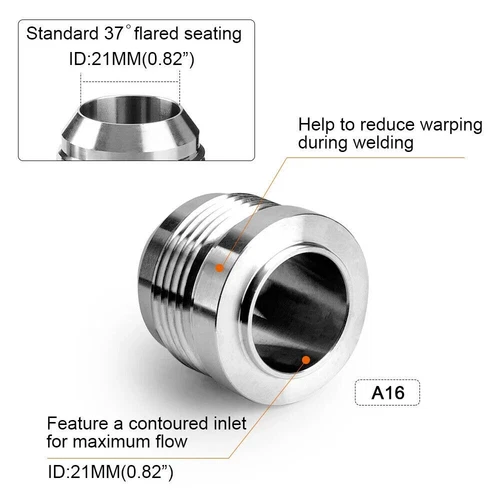 4Pcs/Set Universal Car Male Weld on Fitting Bung Hose Adapter Fuel Oil Adapter - Picture 2 of 13