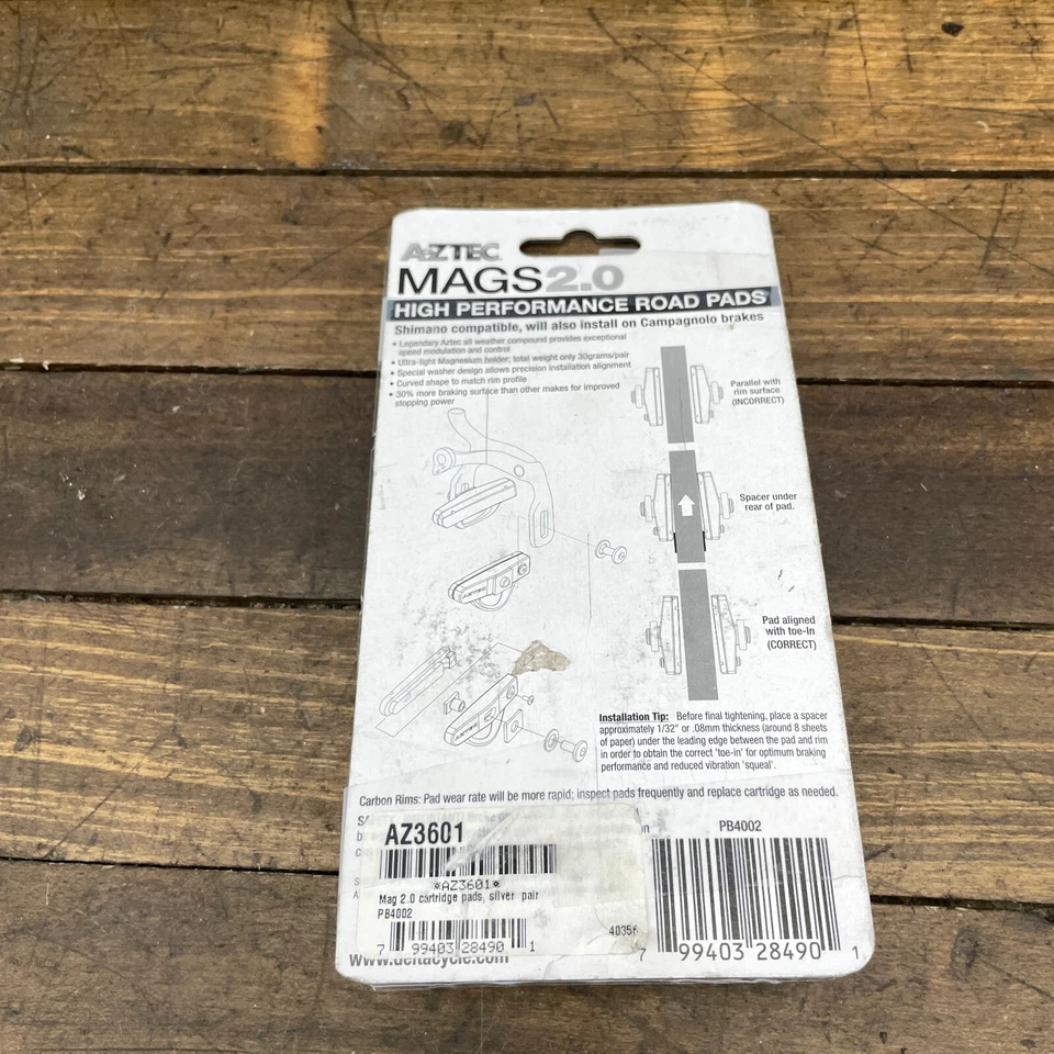 Vintage Aztec Mags Brake Pads Black Gray Threaded Nut Cartridge Road Set - Image 3 of 4