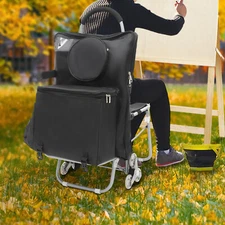 Portable Rolling Art Cart  Folding Wheeled Portable Rolling Chair For Painting