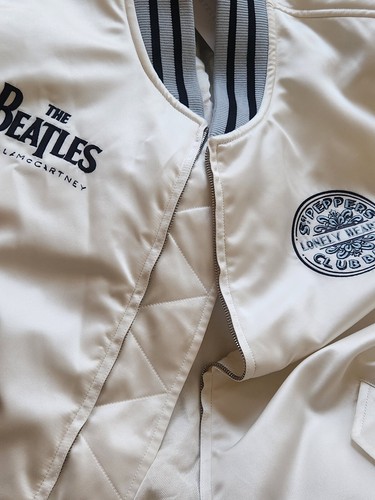 $2,780 Beatles STELLA MCCARTNEY Get Back Satin Bomber Varsity Jacket Cream Blue - Picture 12 of 20