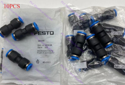 FESTO-QS-8-6 153038 10PCS QS-8-6 10PCS NEW Quick Plug Connector  