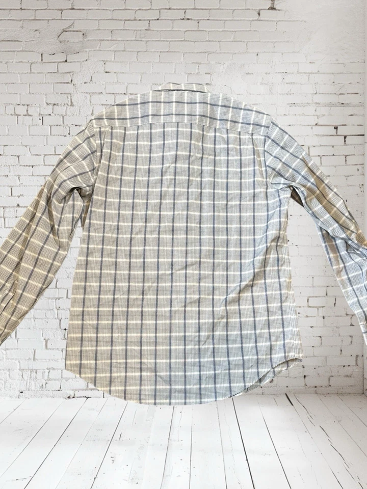 Camisa social masculina Egara xadrez Lg botão para baixo punho flip sem ferro Msrp$ 89- Nova - Imagem 2 de 4