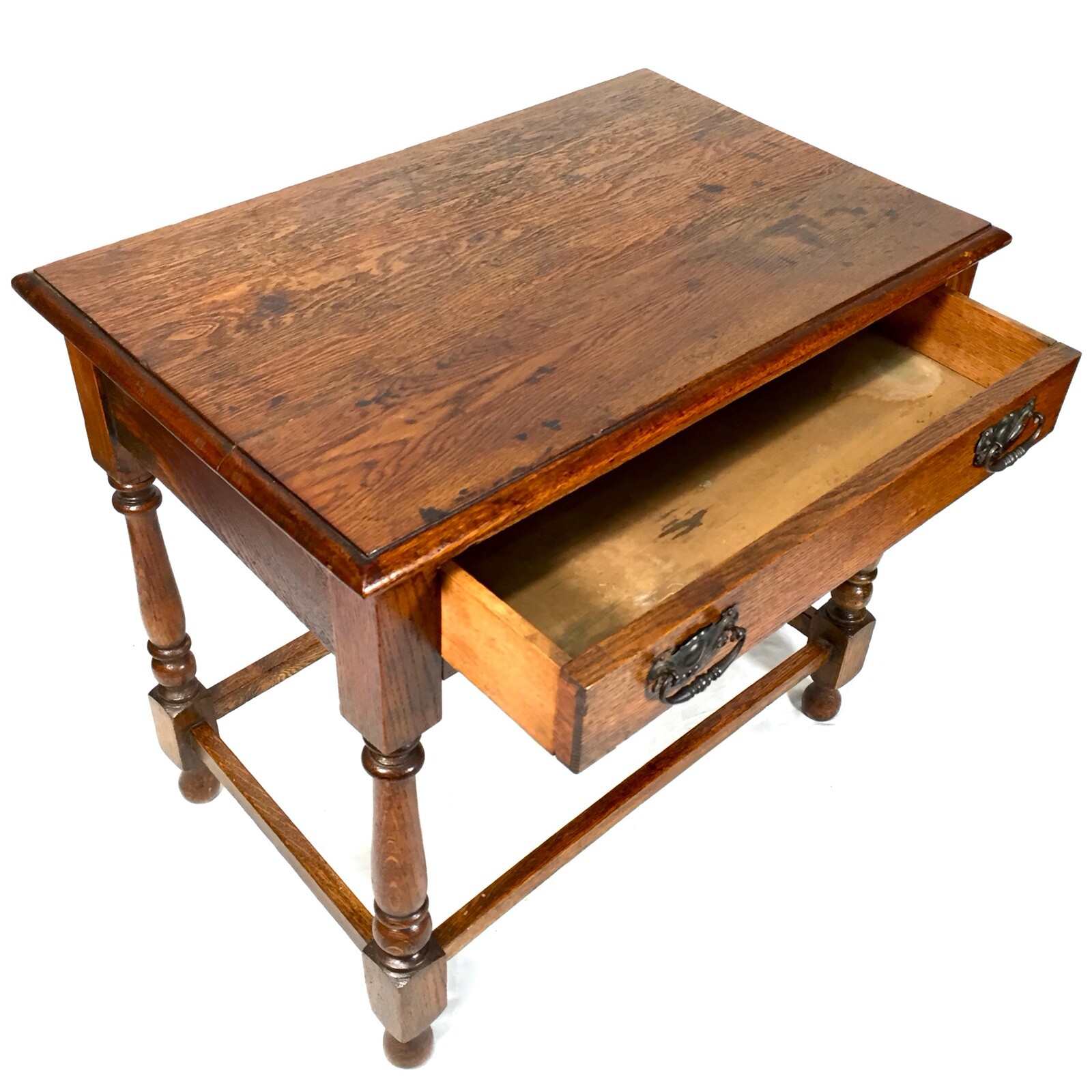 Antique Solid Oak Entrance Hall Table / Sideboard Unit / c.1900