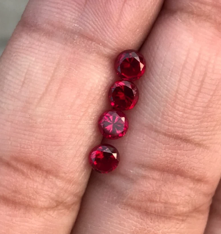 Lab Ruby Round Diamond Cut 4.5 mm Loose Small Gemstone 2.20 Cts For Jewelry - Image 4 of 4