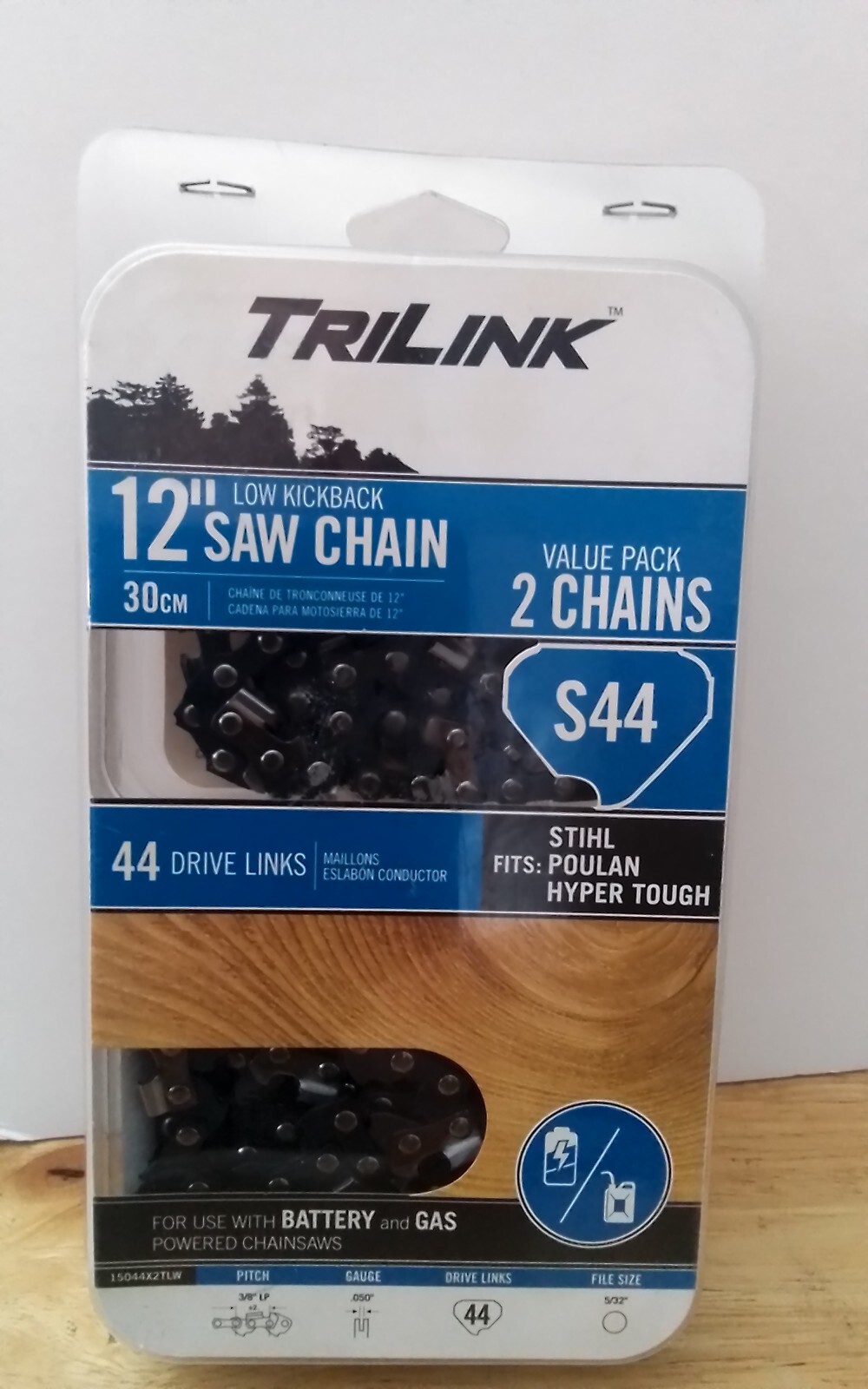 Trilink S44 12-Inch 2-Pack Replacement Saw Chain Drive Links 15044X2TLW 050 Gauge