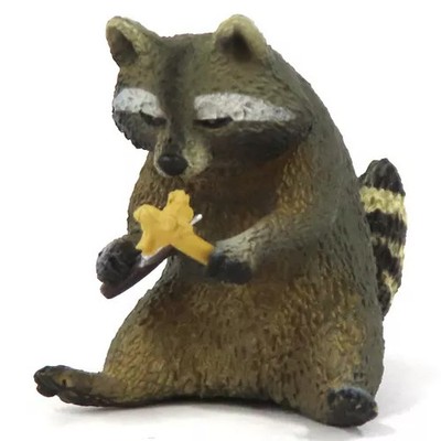 Toshio Asakuma Animal Camp Raccoon Mini Figure Feather Stick Making