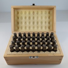 Amazon Basics Metal Stamping Kit 36-Piece Alphabet Number Stamps 4/25" Wood Case