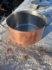 Vintage Heavy Copper w/Stainless interior 8 QUART STOCK  POT  No Lid