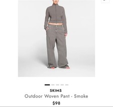 NEW with tags SKIMS Gray Outdoor Woven Wide Leg Pants Large Smoke