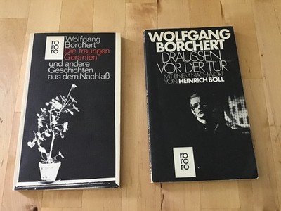 2 German Books, Borchert: Draußen vor der Tür & Die traurigen Geranien