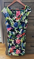 Lauren Ralph Lauren Floral Dress Women’s 12 Faux Wrap Sheath Stretch