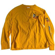 Vintage 90s Disney Store Mickey Mouse Yellow Long Sleeve Boys T Shirt size 8