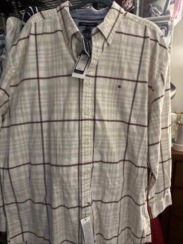 Tommy Hilfiger Men's Classic Fit Stretch Long Sleeve Shirt NWT Plaid Size XXXL - Picture 1 of 6