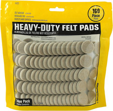 8727 Heavy Duty Self Adhesive Furniture Felt Pads 1-Inch round Oatmeal 160-Piece