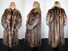 Brand New Unisex Crystal Fox Fur Coat Size Large Made in the USA