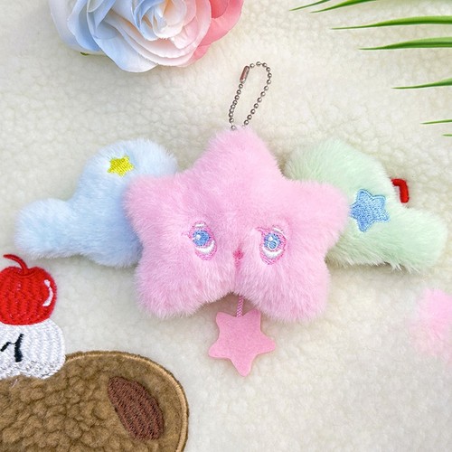 Cartoon Wings Star Keychain Cute Doll Plush Pendant School Bag Decoration Gi-yg - Picture 9 of 19