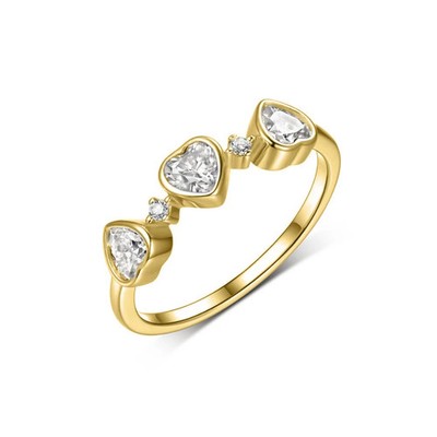 Ring 0,9 kt Herzschliff Laborgefertigt Diamant Testpass 18 K Gold Dreisteine