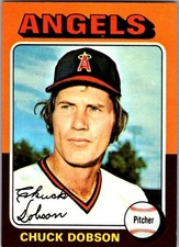 1975 Topps Mini Baseball - Chuck Dobson #635 - California Angels    A