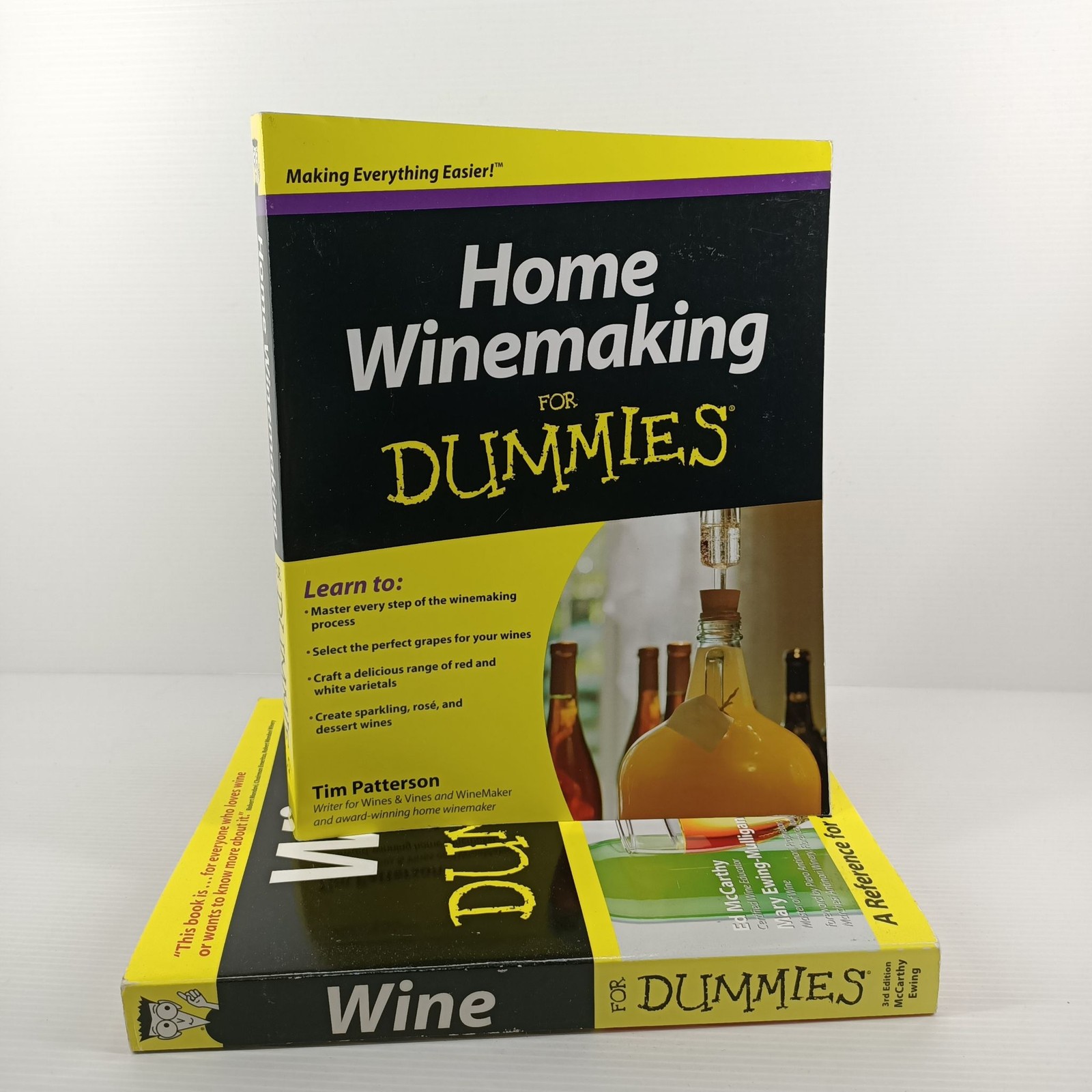 Wine For Dummies 3rd Ed & Home Winemaking For Dummies Wiley 2x Paperback Books