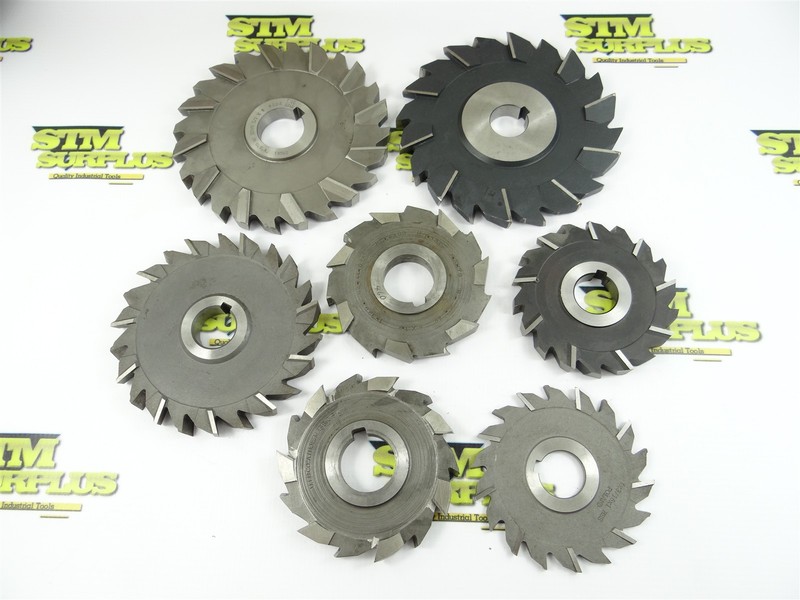 LOT OF 7 ASSORTED HSS MILLING CUTTERS 3/16" TO 9/16" CUT WIDTHS UNION