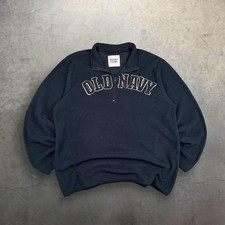 Y2K Old Navy Fleece Blue Spell Out Quarter Zip Size XL