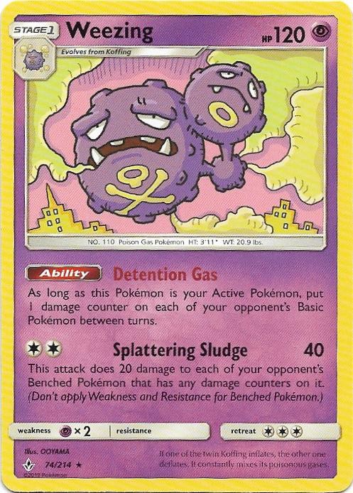 Weezing 74/214 Rare Unbroken Bonds Pokemon Near Mint