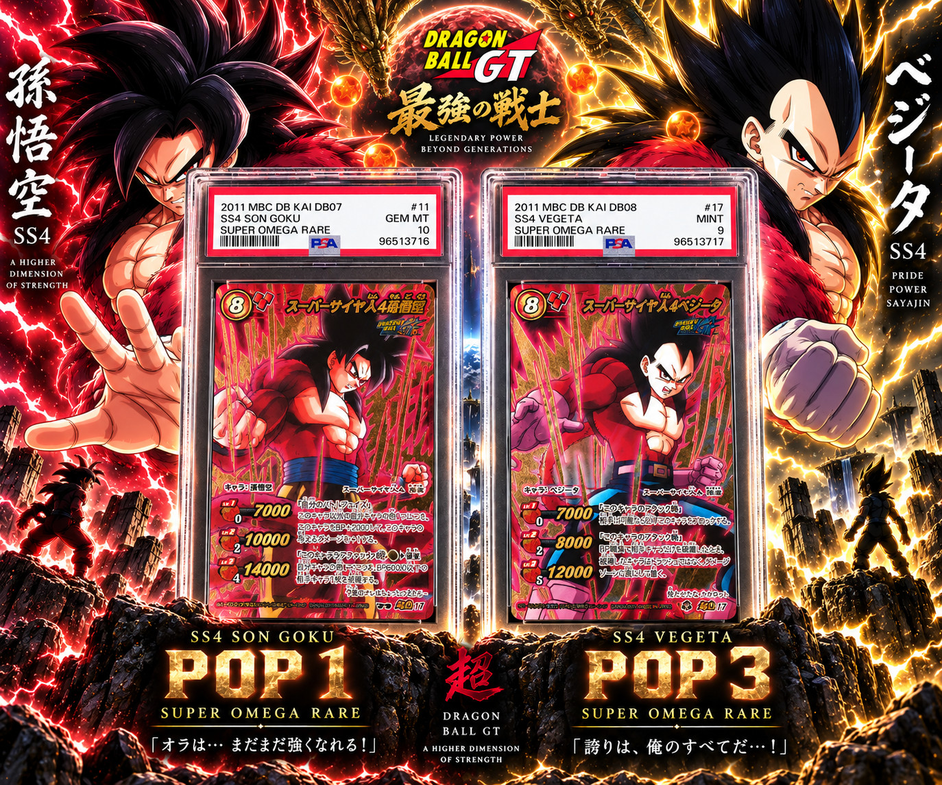 MBC DB KAI DB07 SS4 2011 SON GOKU SUPER OMEGA RARO PSA 10 - ¡Pop 1 número segundo!!