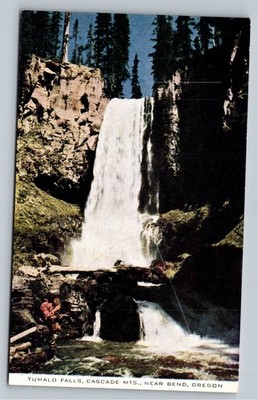 Vintage Tumalo Falls Cascade Mts Postcard Near Bend Oregon Scenic