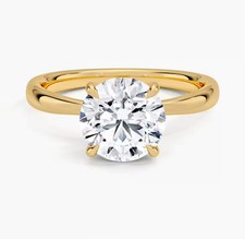 IGI Certified - 1.50 ct Labgrown D/VS Round Diamond  Engagement Ring,Yellow Gold