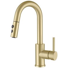 Gold Bar Faucet with Sprayer Single Hole, Single Handle Stainless Steel Bar S...